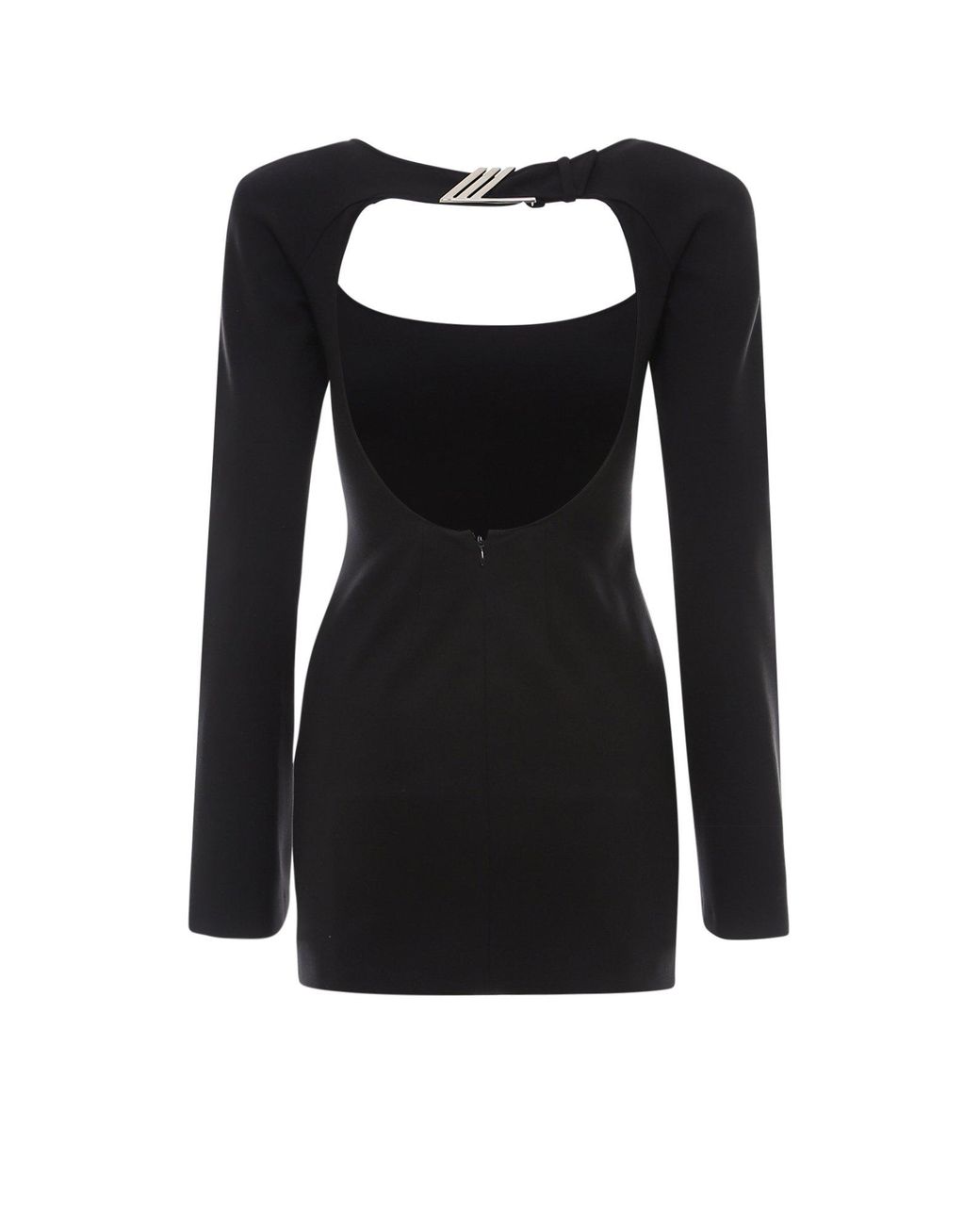 ワンピース THE ATTICO FW24 CUT OUT DRAP MINI DRESS (248WCA358A014 100) THE ATTICO Draped Cutout Mini Dress in Black | FWRD