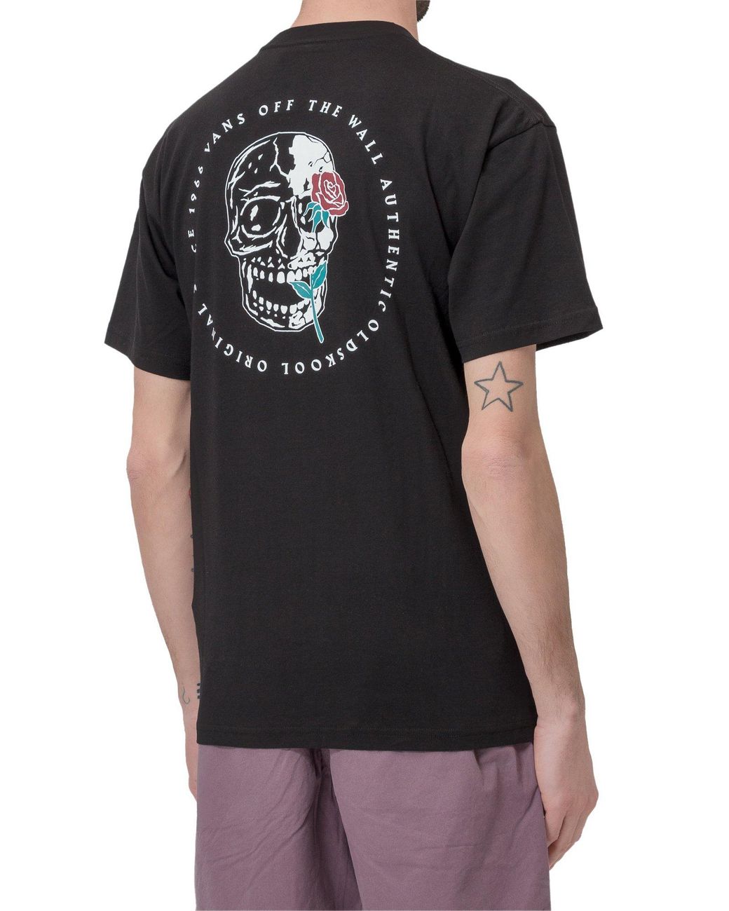 Vans Coming Up Roses Skull Print T-shirt in Black for | Lyst