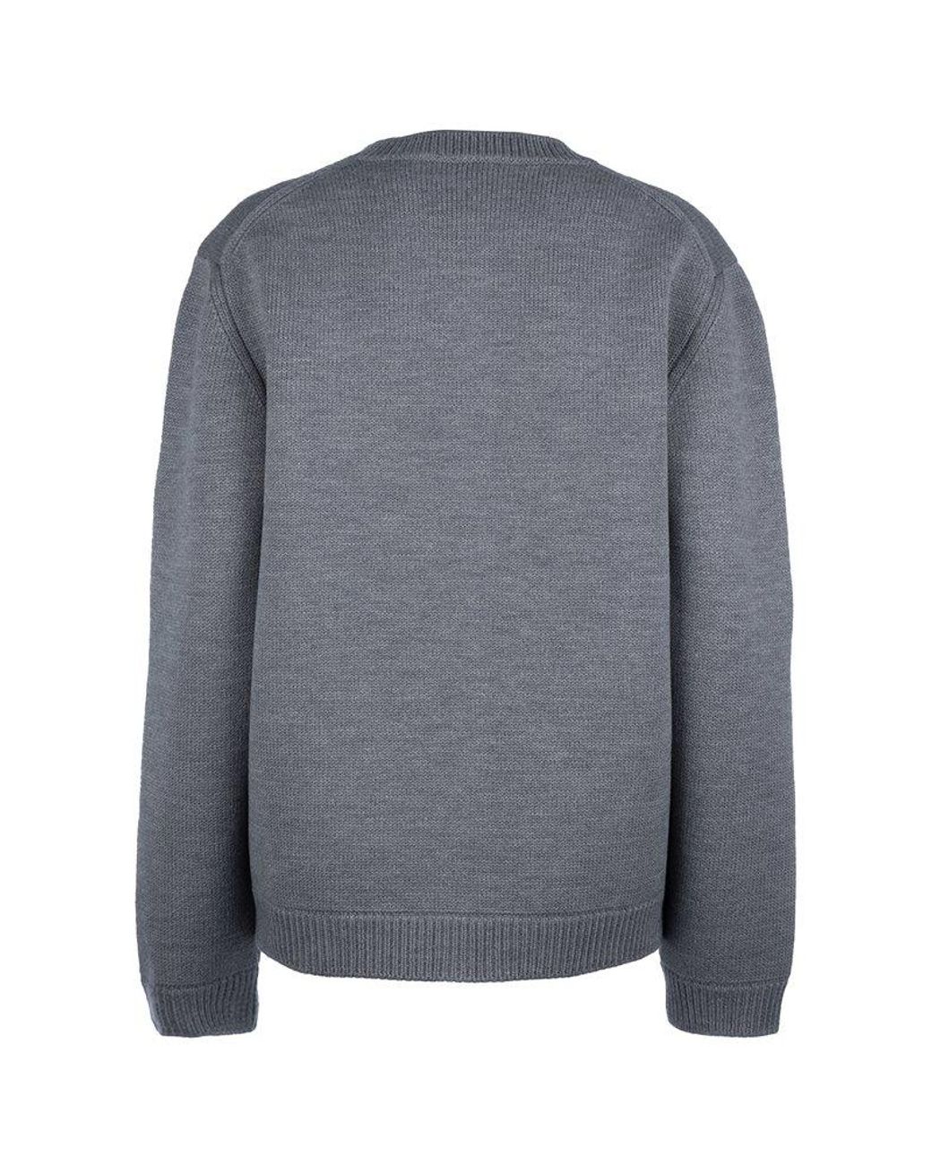 Miu Miu Crewneck Button-up Cardigan in Gray | Lyst
