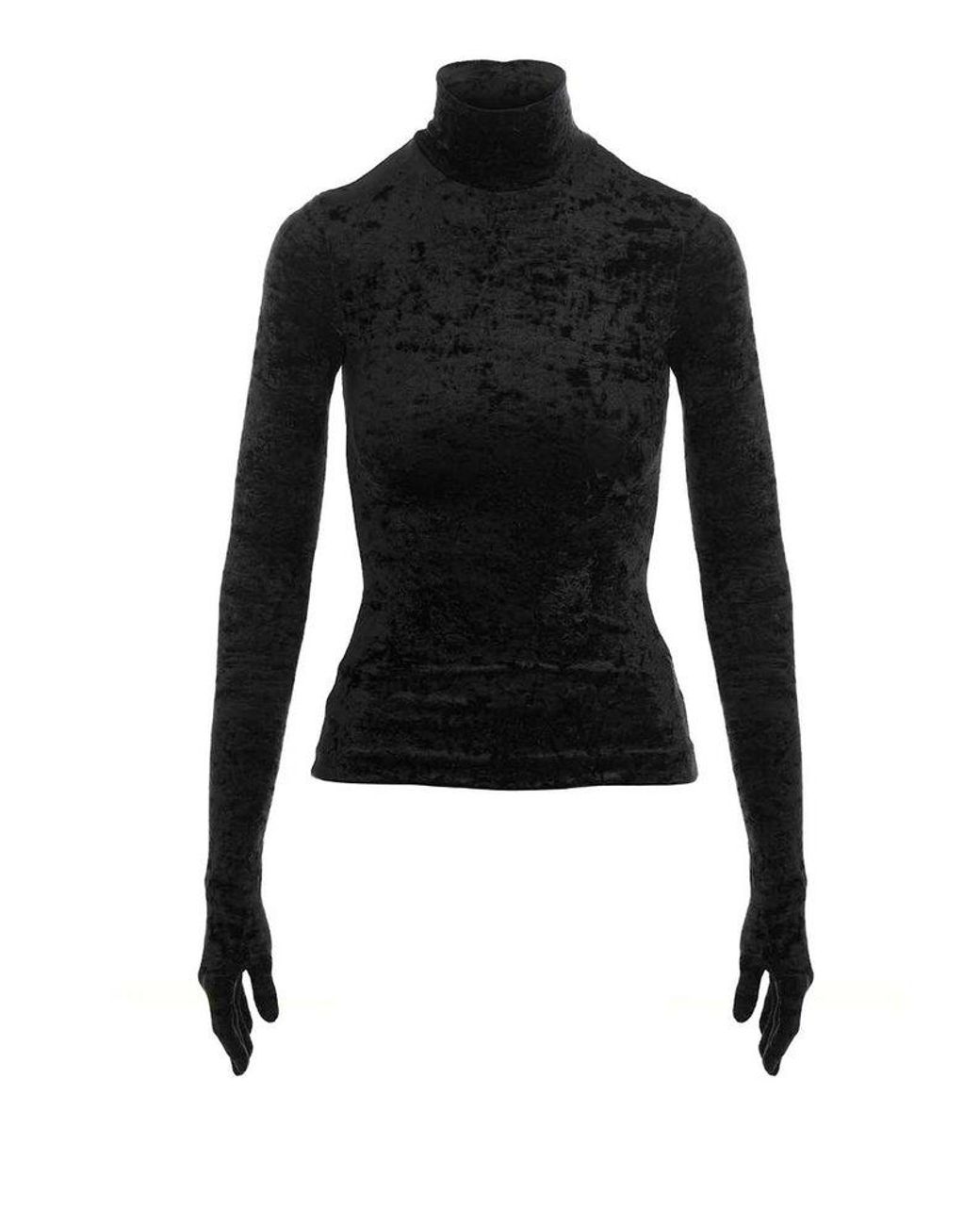 Vetements Gloves Velvet Top in Black Lyst