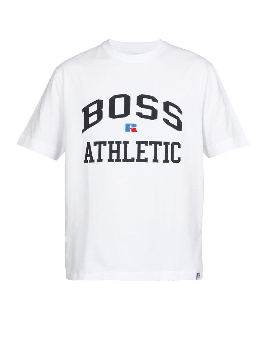 BOSS X Russell Athletic Logo Printed Tshirt in White for Men Lyst