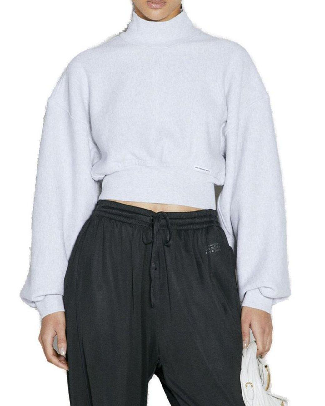 Alexander Wang High neck Cropped Sweatshirt in White Lyst UK