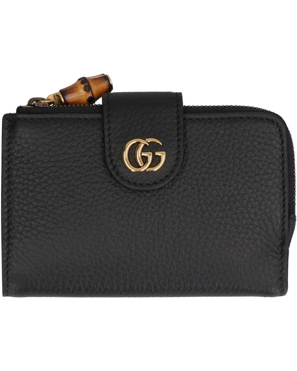 Gucci Clip Open-fold Wallet in Black | Lyst UK