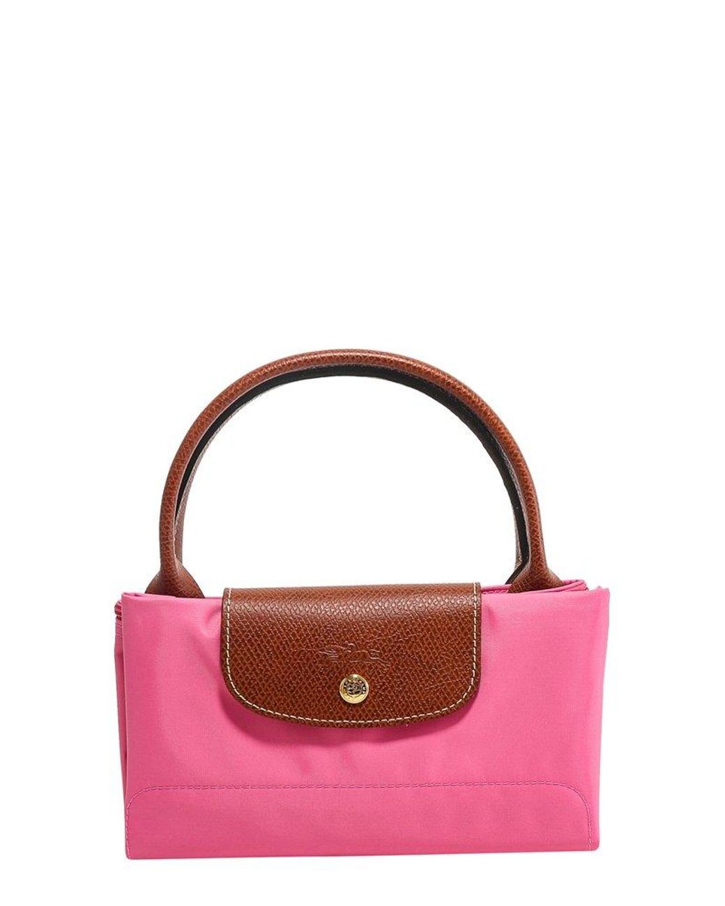 Longchamp Le Pliage Medium Top Handle Bag in Pink Lyst UK