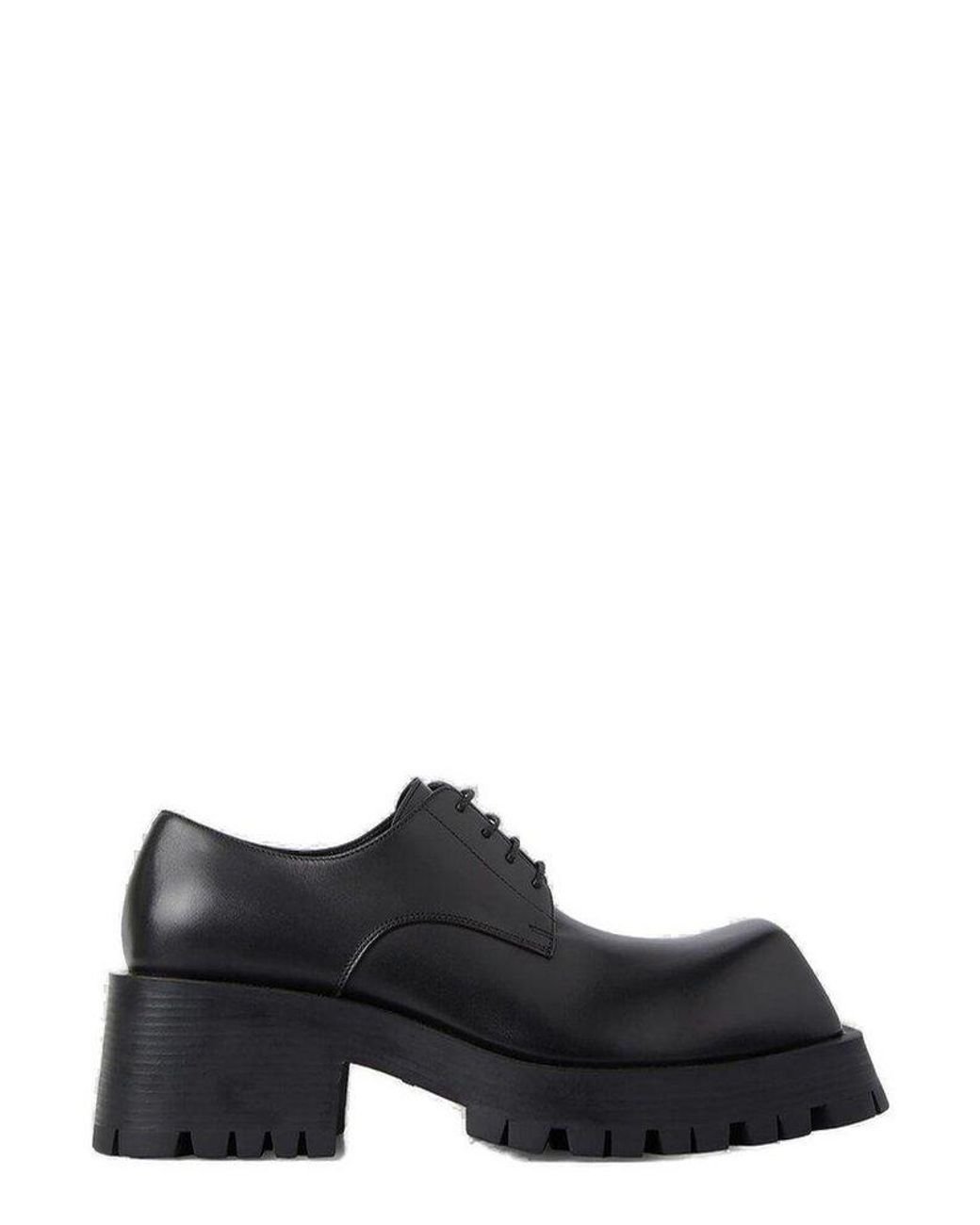 Balenciaga Trooper Chunky Heeled Loafers in Black | Lyst