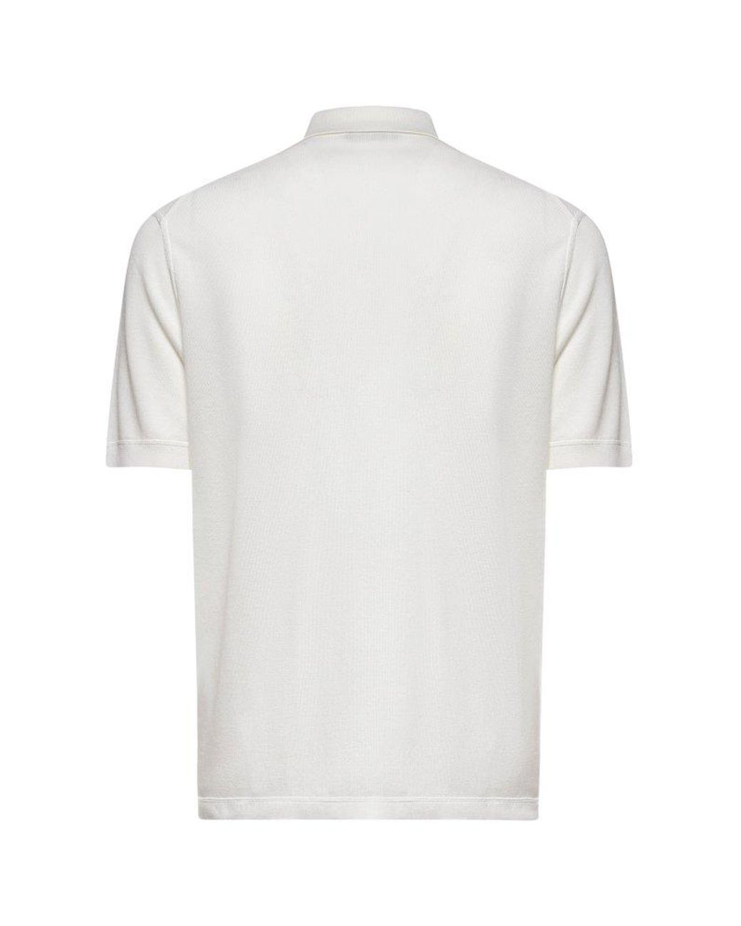 ZEGNA Ivory Cotton Piquet Polo Shirt in White for Men | Lyst