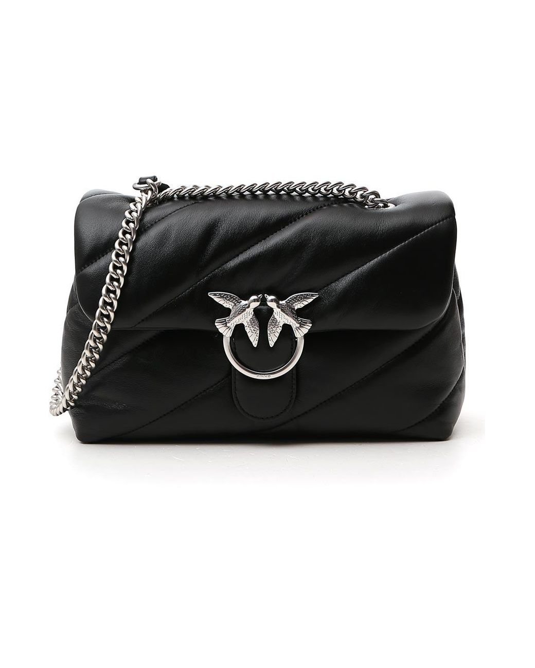 Pinko Leather Classic Love Puff Maxi Quilted Shoulder Bag in Black Lyst