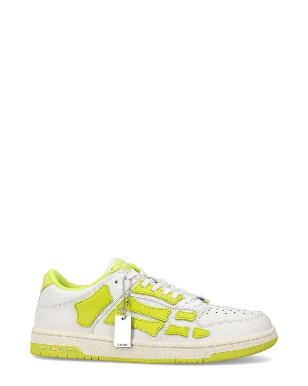 Amiri Leather Skel Top Panelled Lace-up Sneakers in Yellow for Men | Lyst