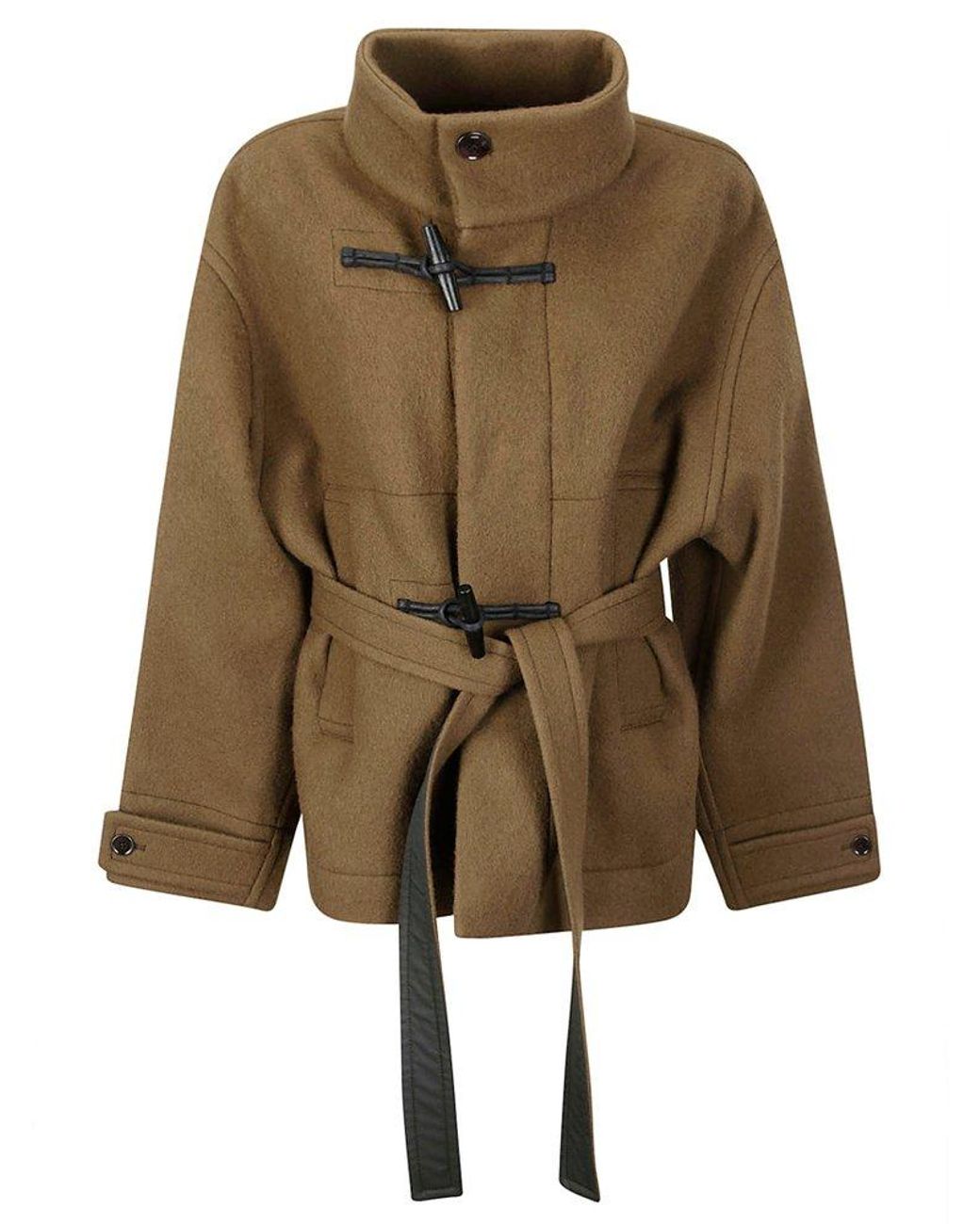 Lemaire Short Bathrobe Duffle Coat in Natural Lyst