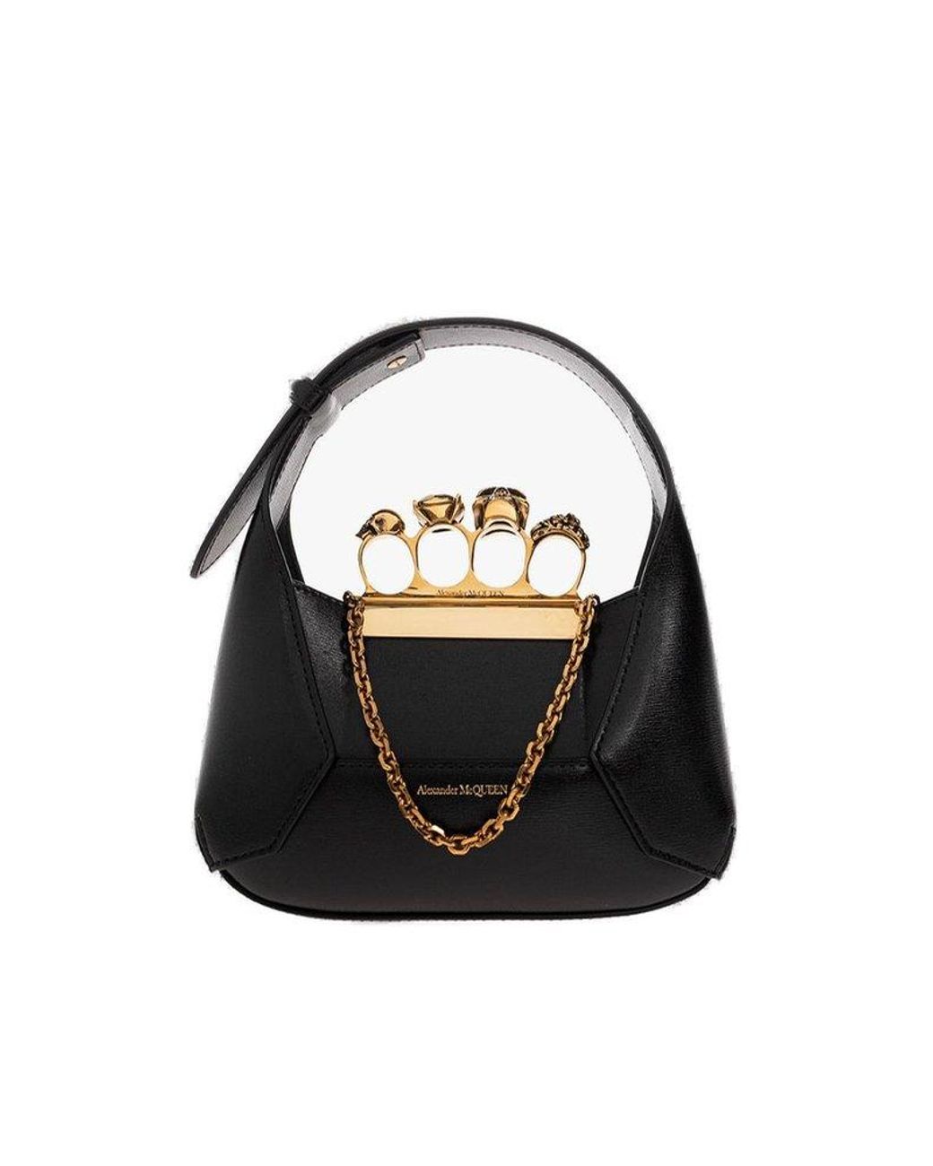 McQueen The Jewelled Mini Tote Bag in Black | Lyst