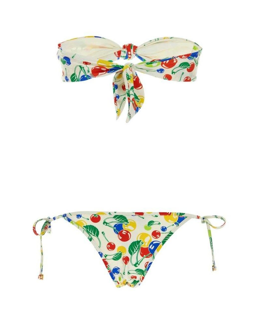 Gucci cherries print jersey bikini set