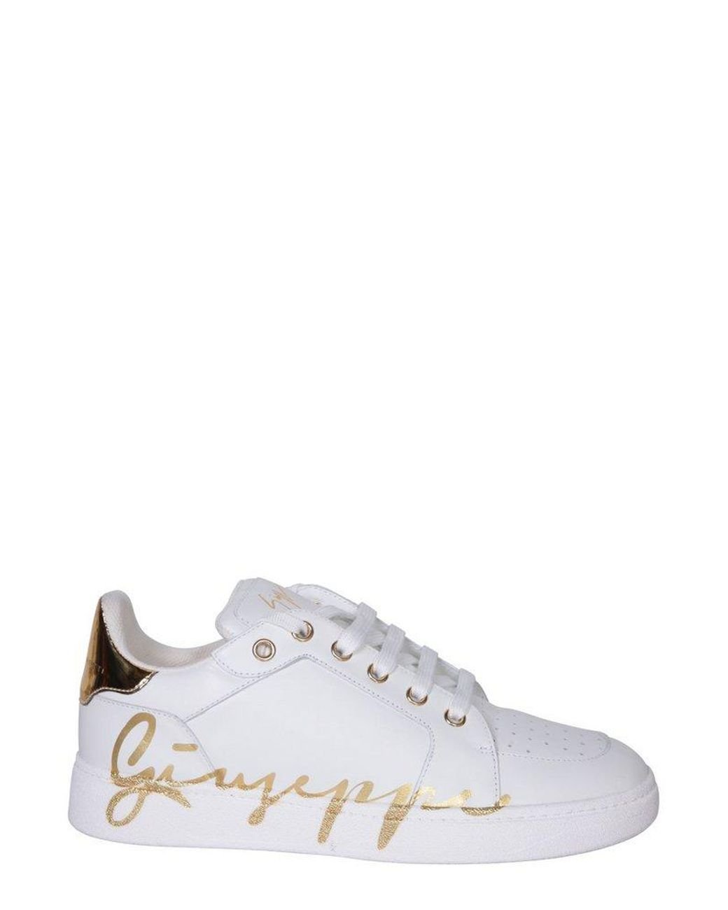 Giuseppe Zanotti Gz94 Logo printed Lace up Sneakers in White for