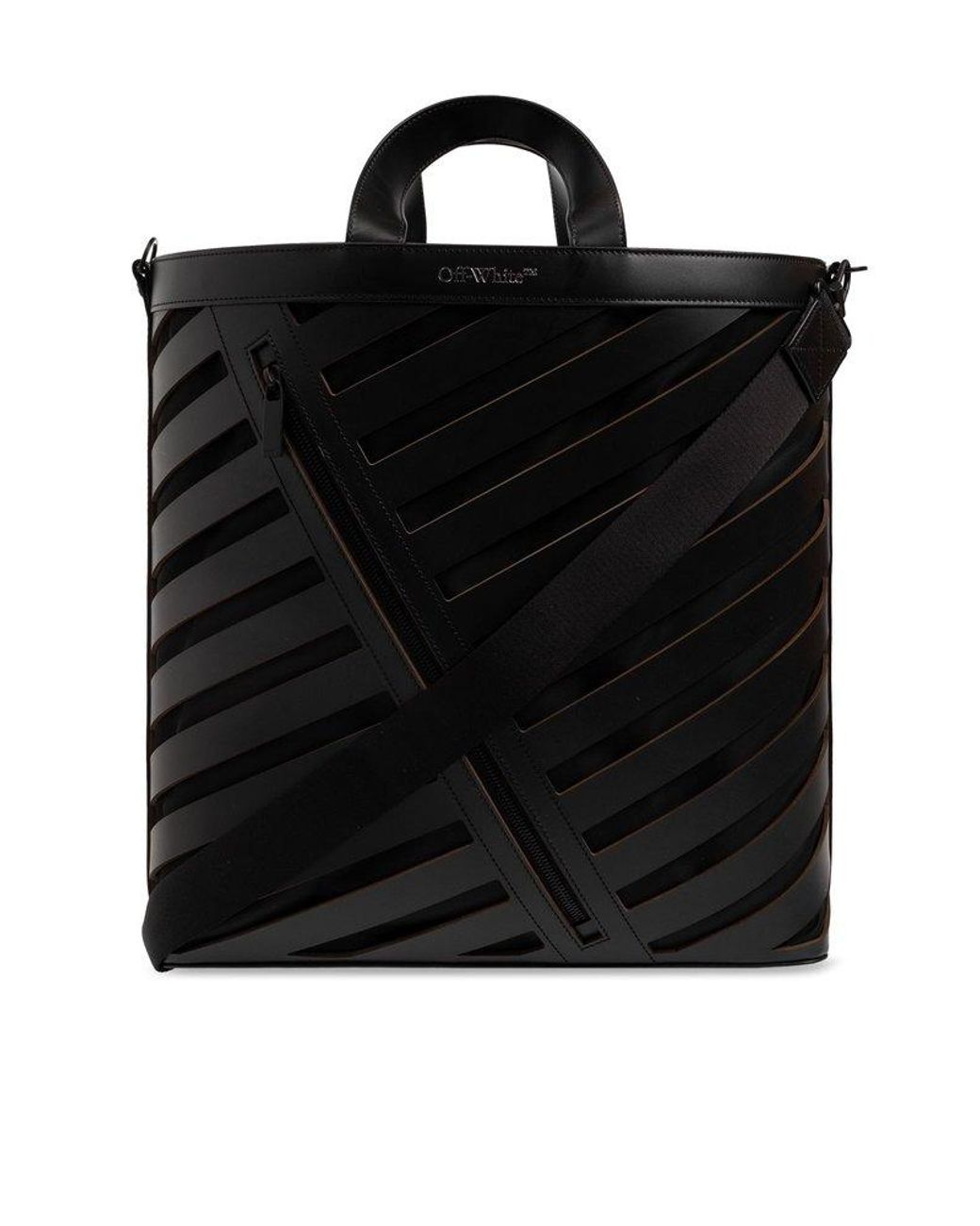 Off White c o Virgil Abloh diag Cut Shopper Bag in Black for Men