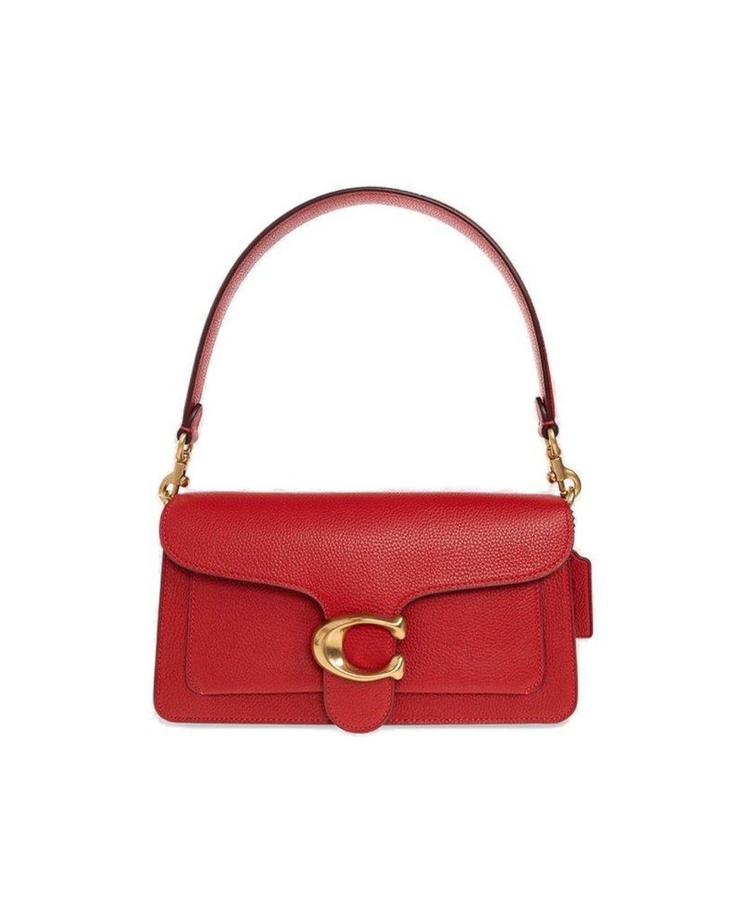 COACH Polished Pebble Leather Tabby Shoulder Bag 26 in Red | Lyst UK