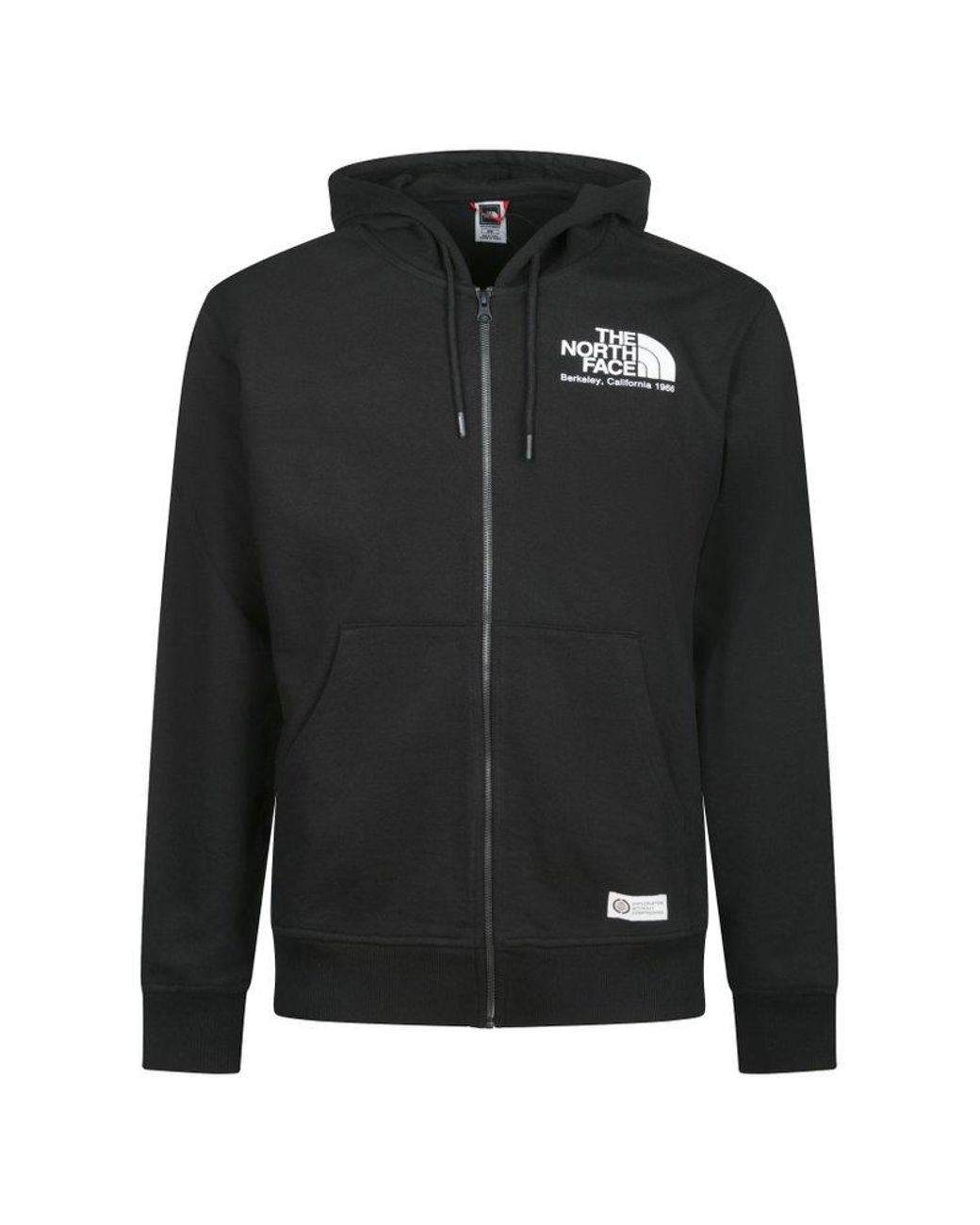 The North Face Logo Printed Zip-up Hoodie in Black for Men | Lyst