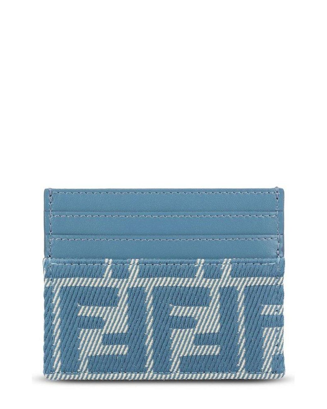 Fendi Baguette Ff Jacquard Card Case in Blue | Lyst UK