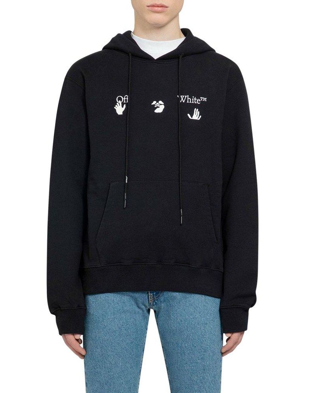 Off white logo slim hoodie cheap