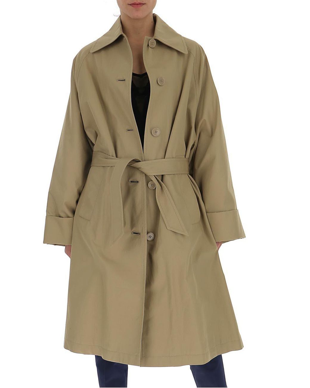 MM6 by Maison Martin Margiela Cotton Single-breasted Belted Trench Coat ...