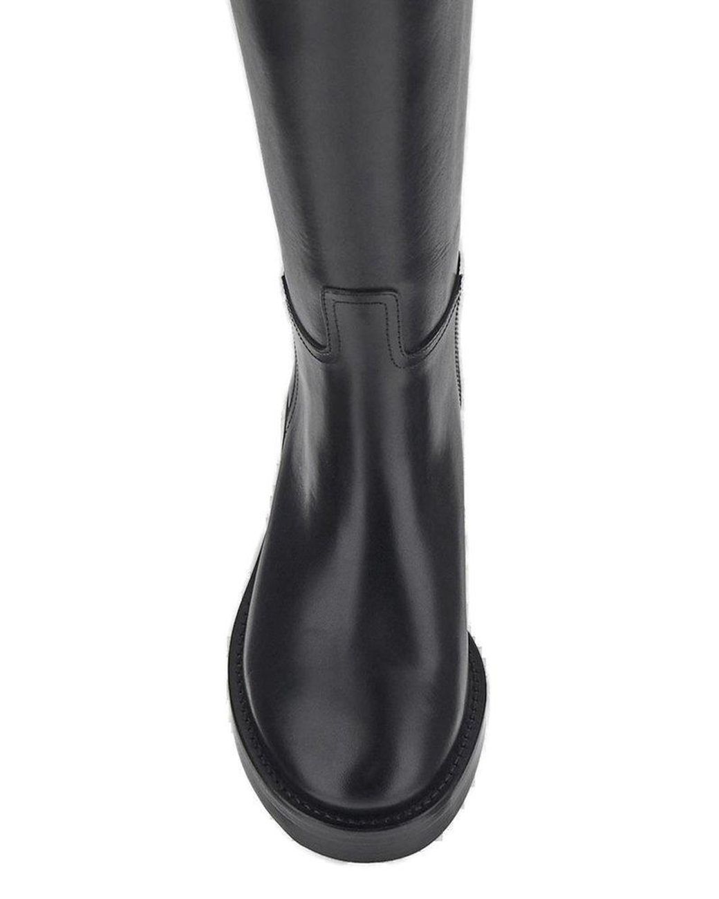 Ann Demeulemeester Round Toe Boots in Black | Lyst