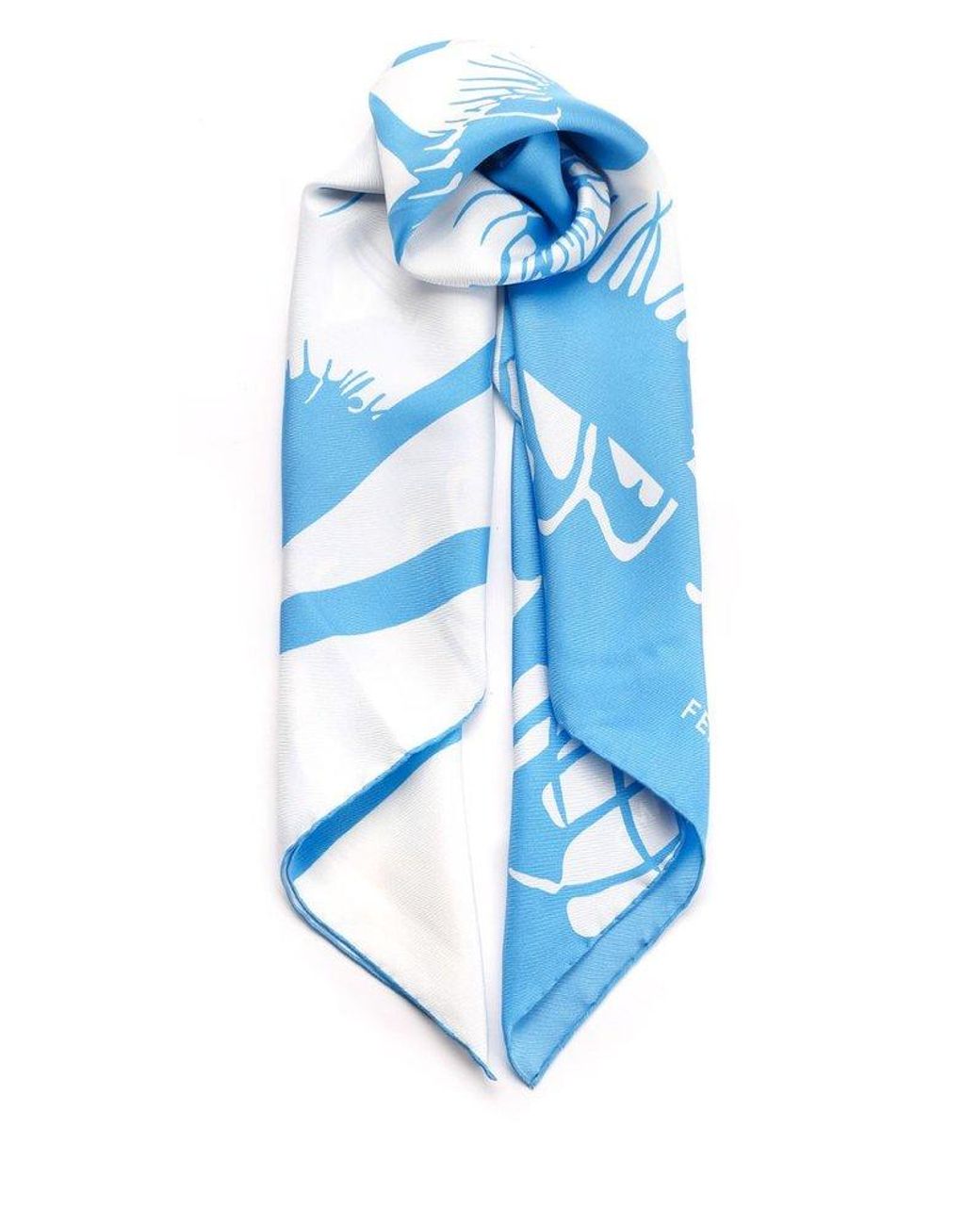 Ferragamo Venus-print silk scarf - Blue