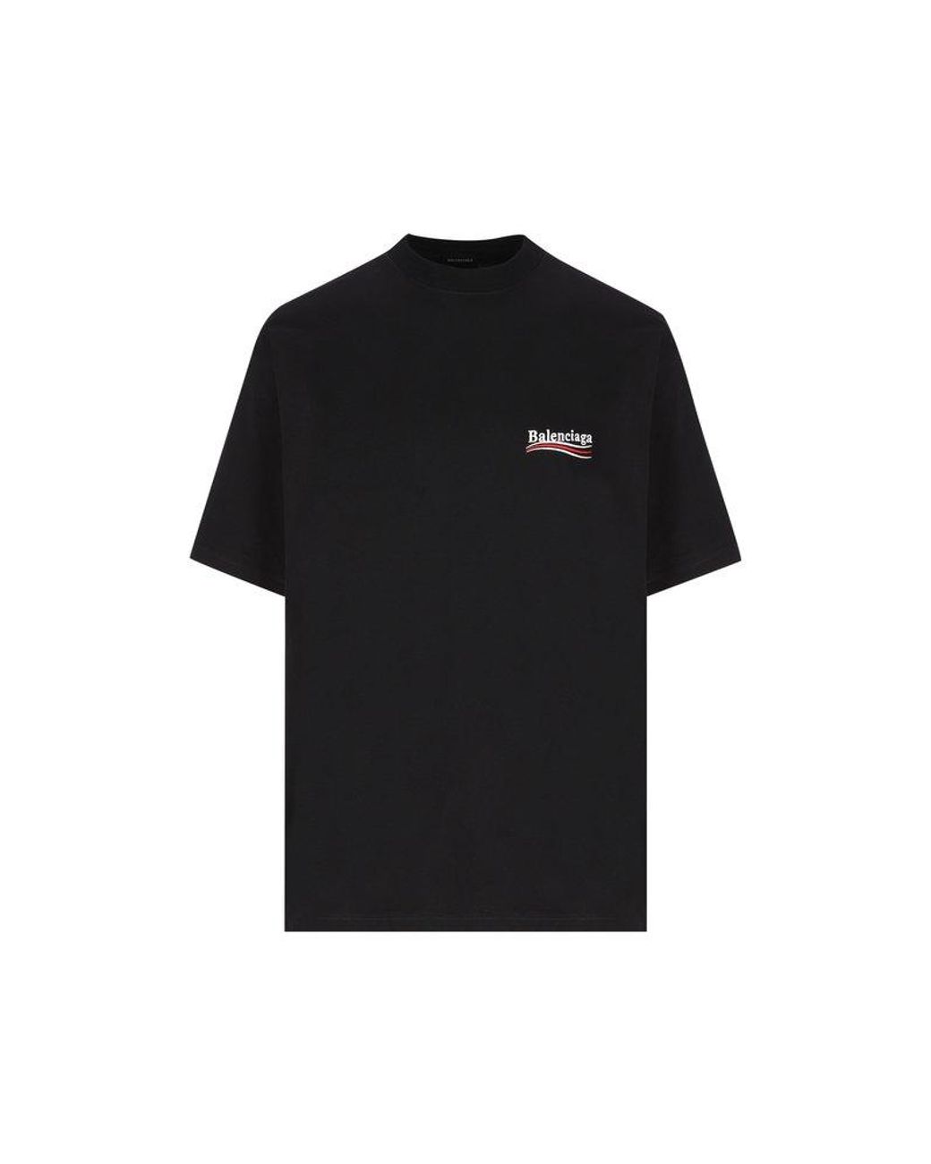 Balenciaga Political Campaign Logo Printed Crewneck T shirt in Black for Men Lyst