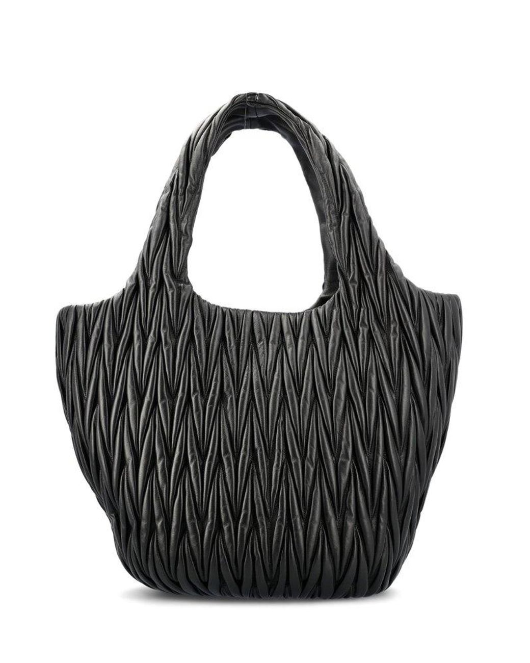 【MIU MIU】MATELASSE TOTE BAG Miu Miu Matelassé Leather Tote Bag in Blue | Lyst Canada