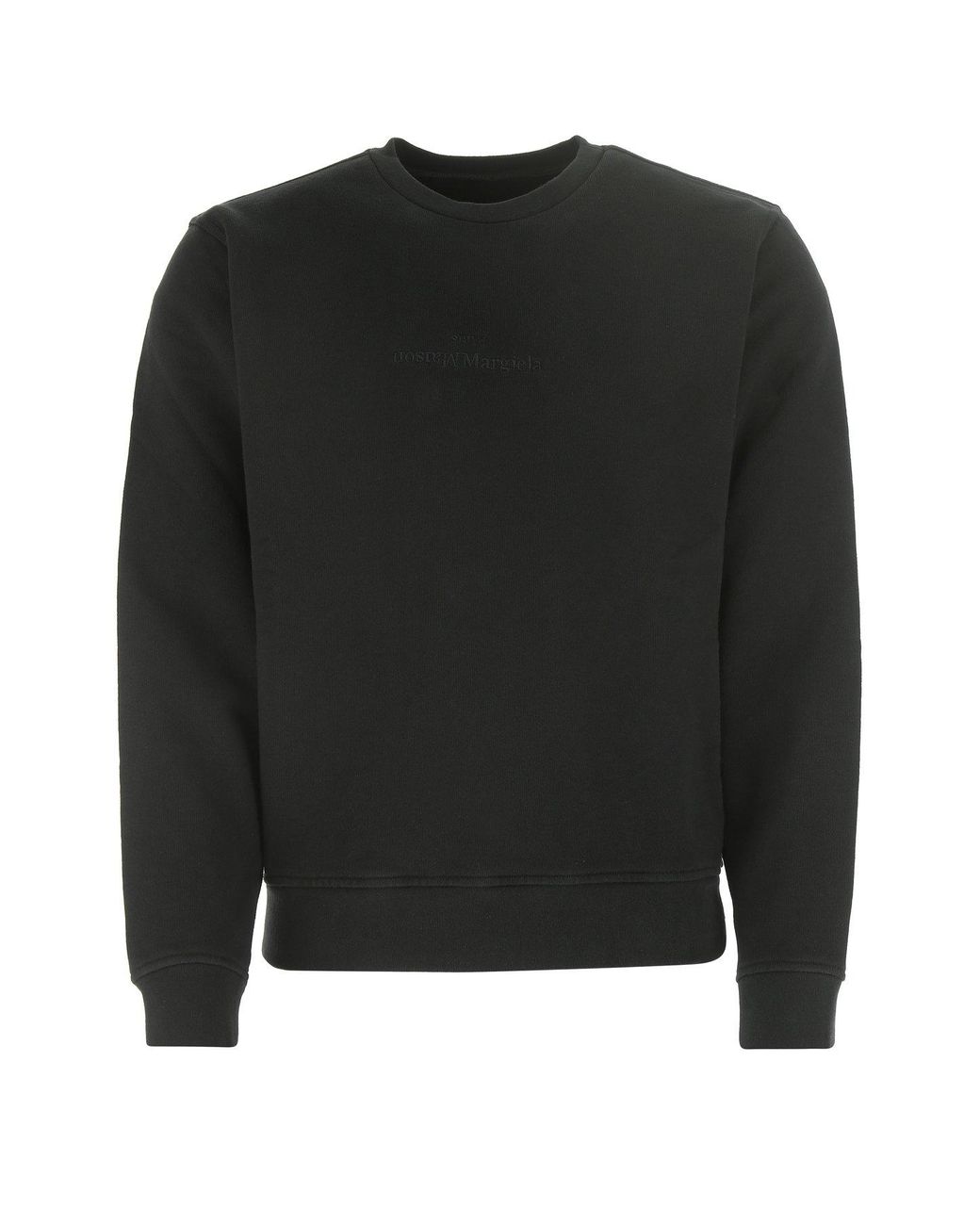 Maison Margiela Cotton Crewneck Sweatshirt in Black for Men - Lyst