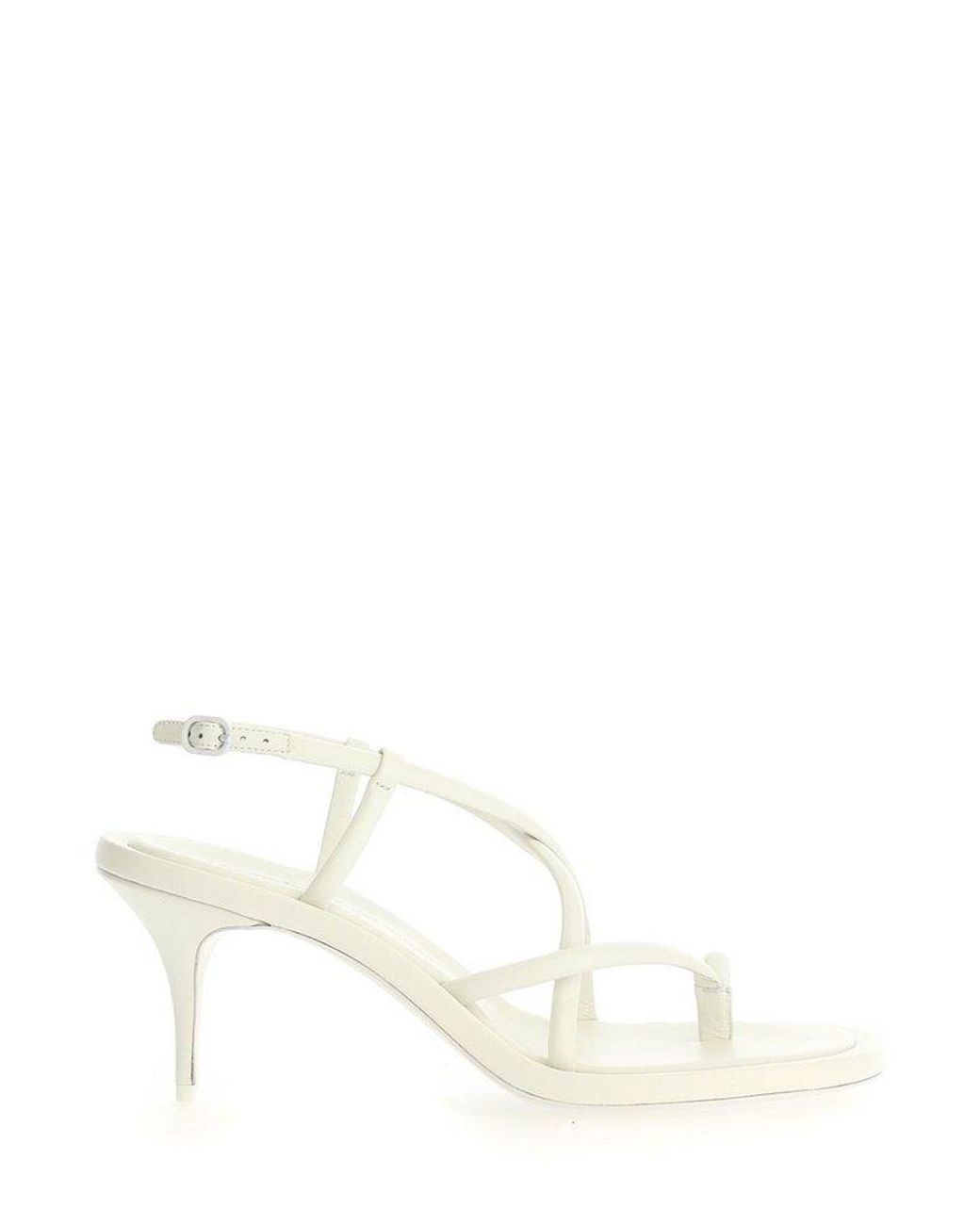 Alexander McQueen Strappy Heeled Sandals in White | Lyst