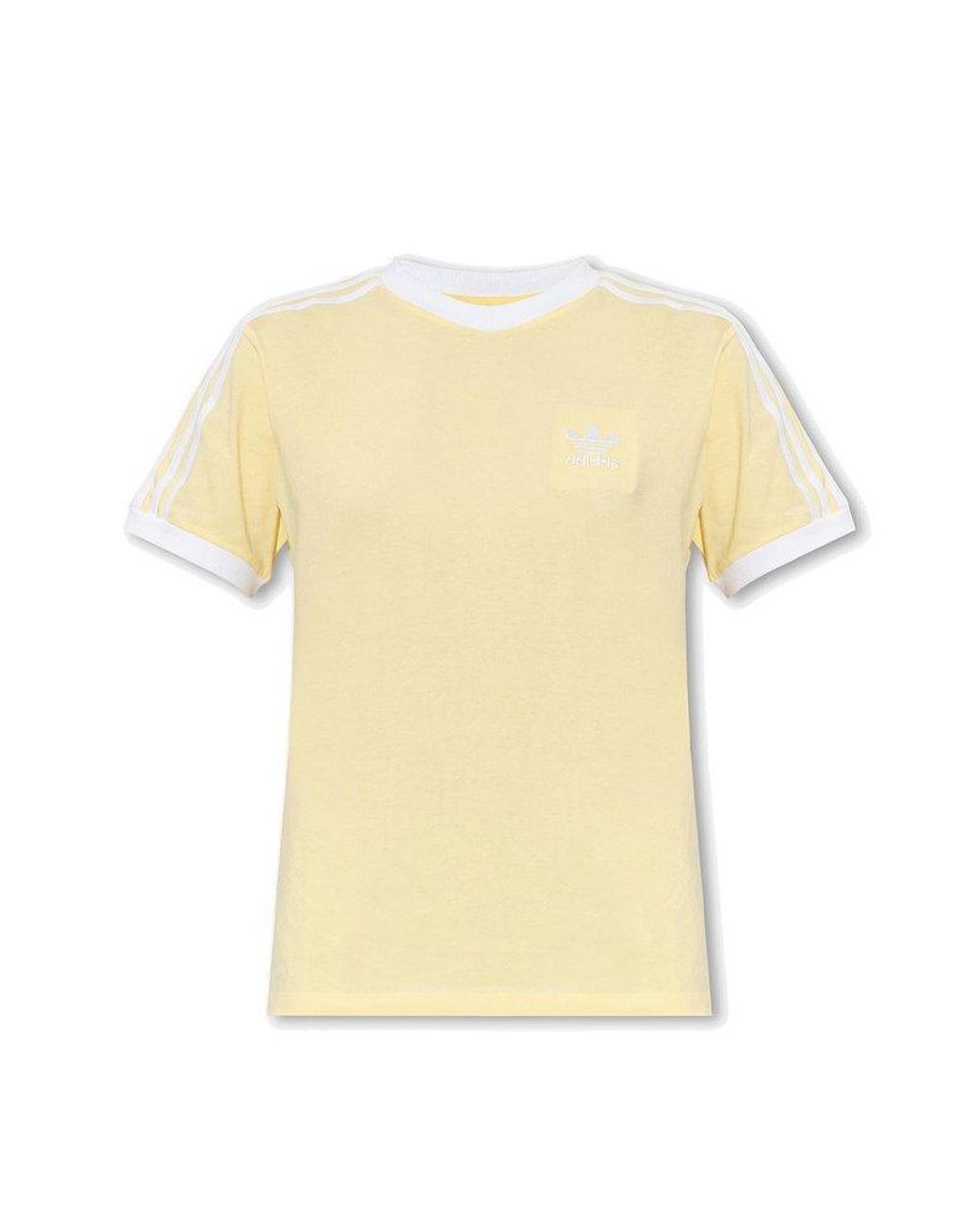adidas Originals T-shirt With Logo in Yellow | Lyst