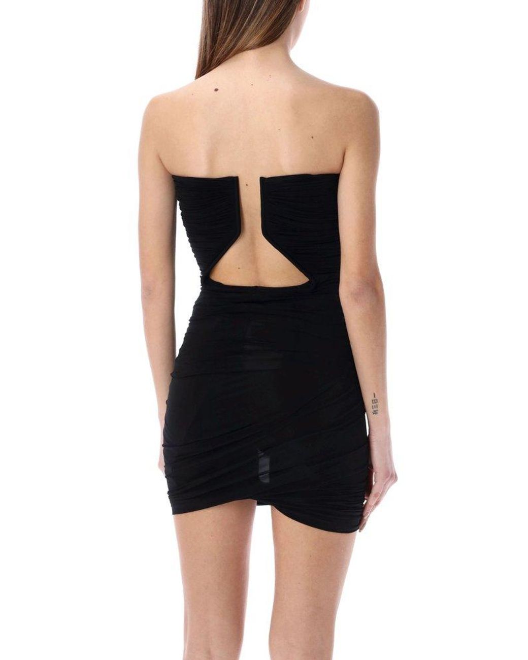 【送料&関税込】Rick Owens Jersey Prong Mini Dress In Black Rick Owens Jersey Prong Mini Dress | Black | FARFETCH