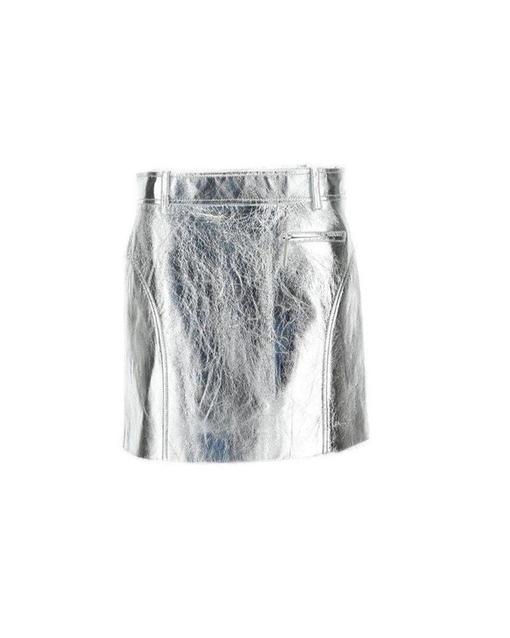 Khaite Mitsi Metallic Mini Skirt | Lyst