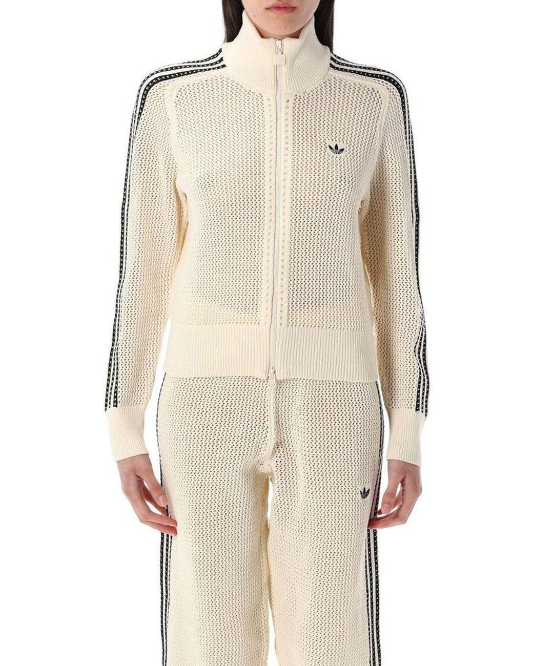 新作ジップアップ【ADIDAS】Originals Premium Crochet Tracktop adidas Women's Originals Premium Crochet Track Top | ShopSimon
