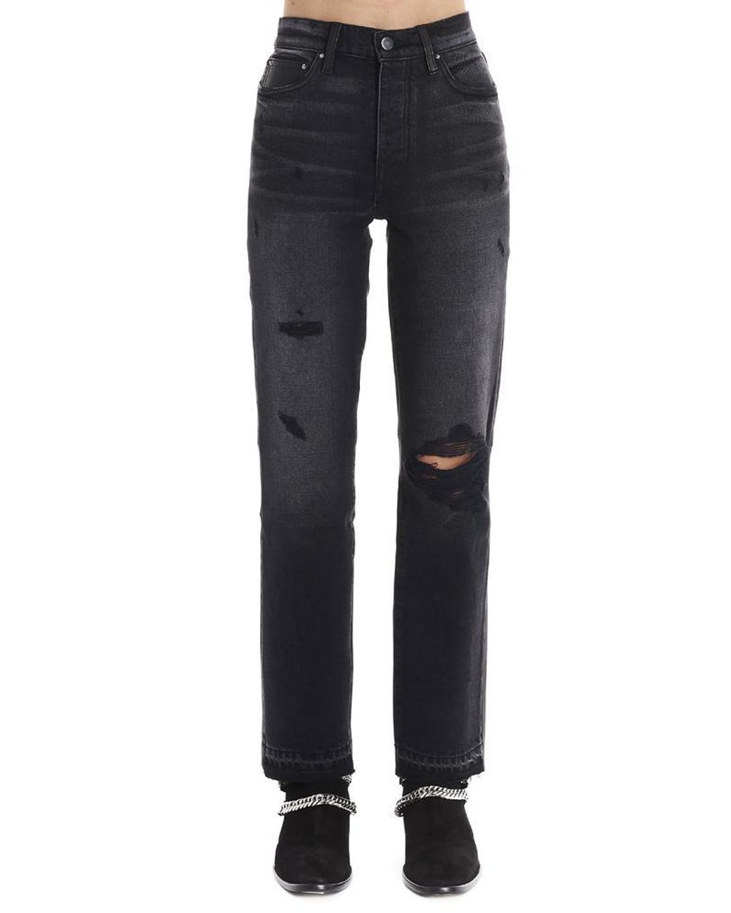 Amiri Women's W9w09325ldroughblack Black Cotton Jeans Save 57 Lyst