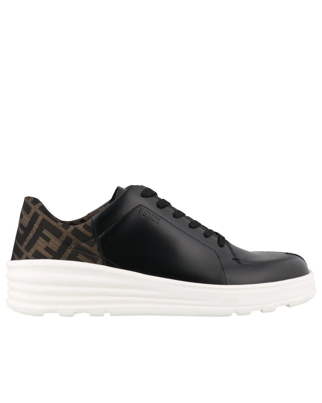 Fendi Ff Motif Low top Sneakers in Black for Men Lyst