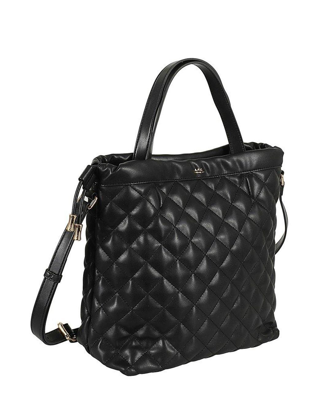 A.P.C. Ninon Quilted Shopping Bag in Black Lyst