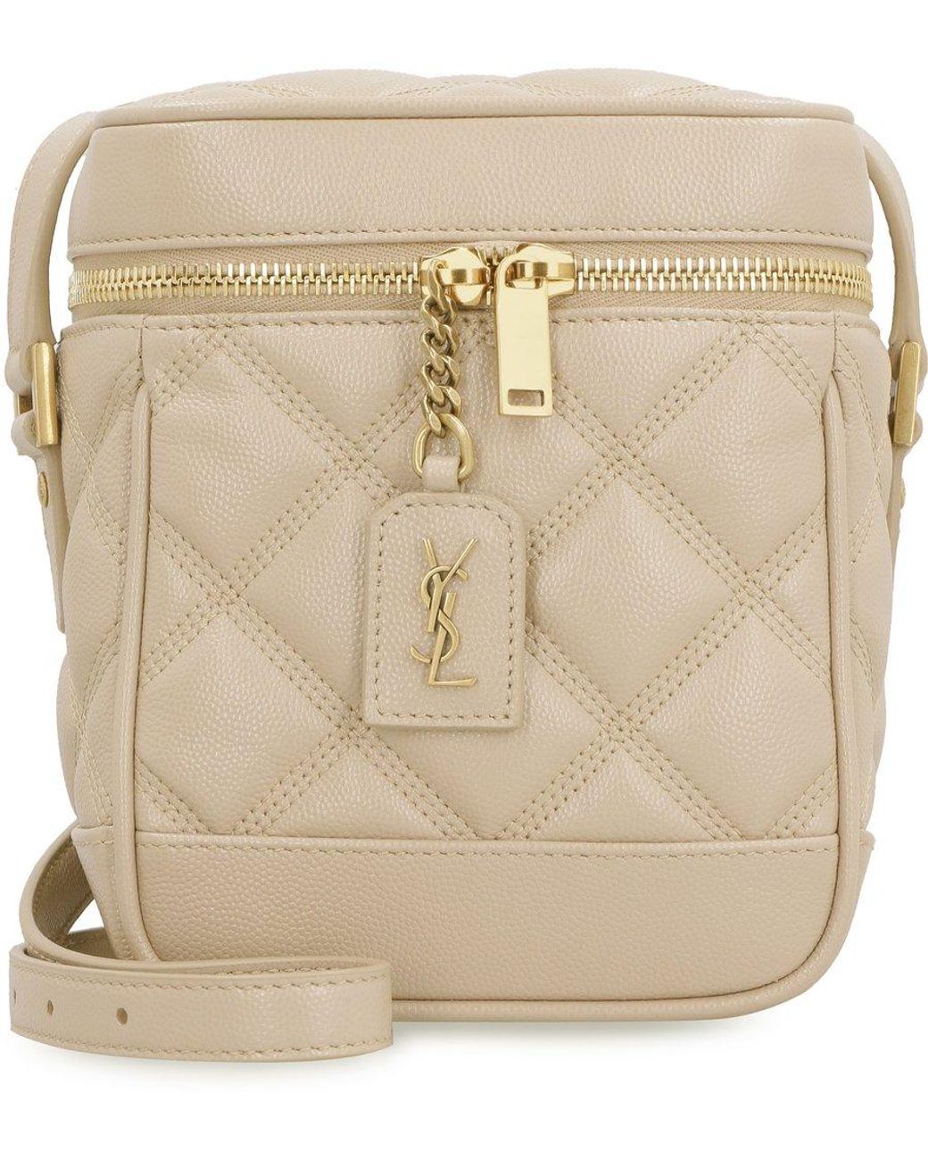 Saint Laurent 80's Vanity Quilted Shoulder Bag in Natural Lyst