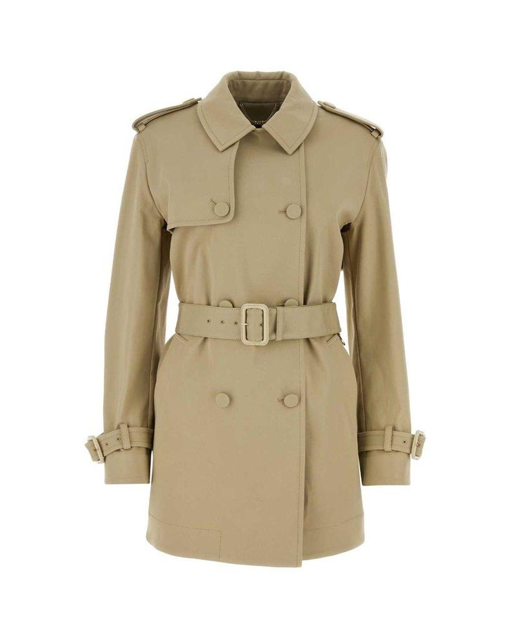 Gucci Belted Button-Up Trench Coat in Natural | Lyst