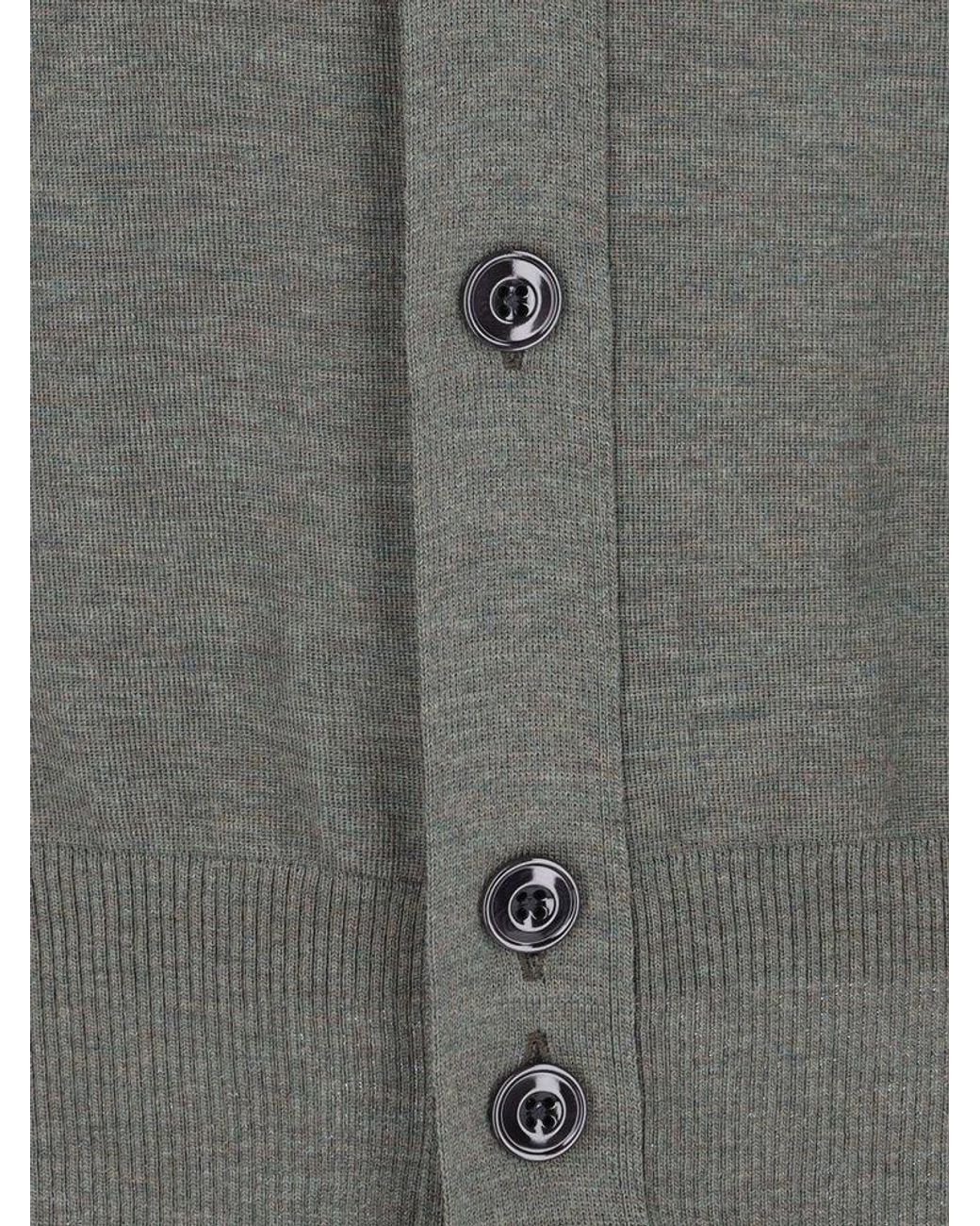 Lemaire Convertible Collar Cardigan Sweater in Gray for Men Lemaire Convertible Collar Cardigan Sweater in Gray for Men