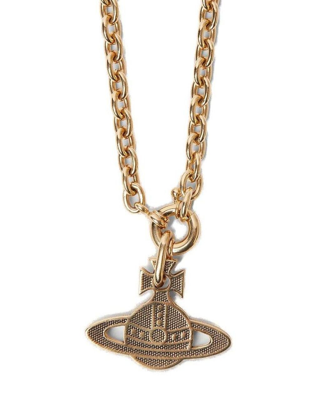 Vivienne Westwood Orb Pendant Chain-linked Necklace in White for Men | Lyst
