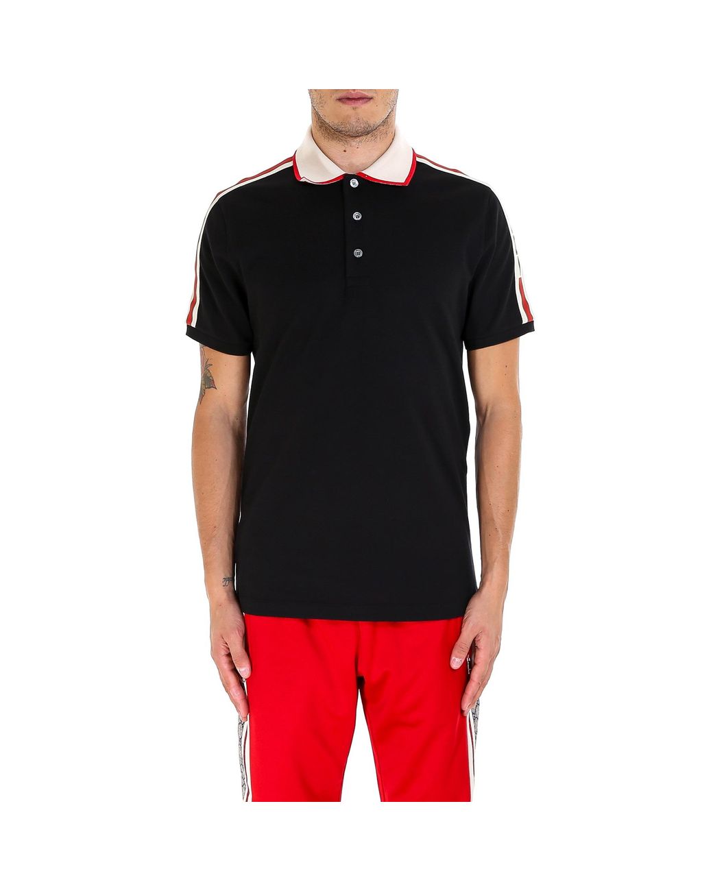 gucci ribbon polo shirt