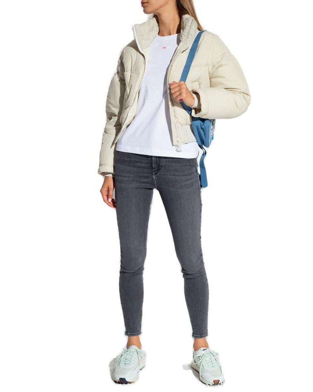 DIESEL W-peyton-short Puffer Jacket in White | Lyst