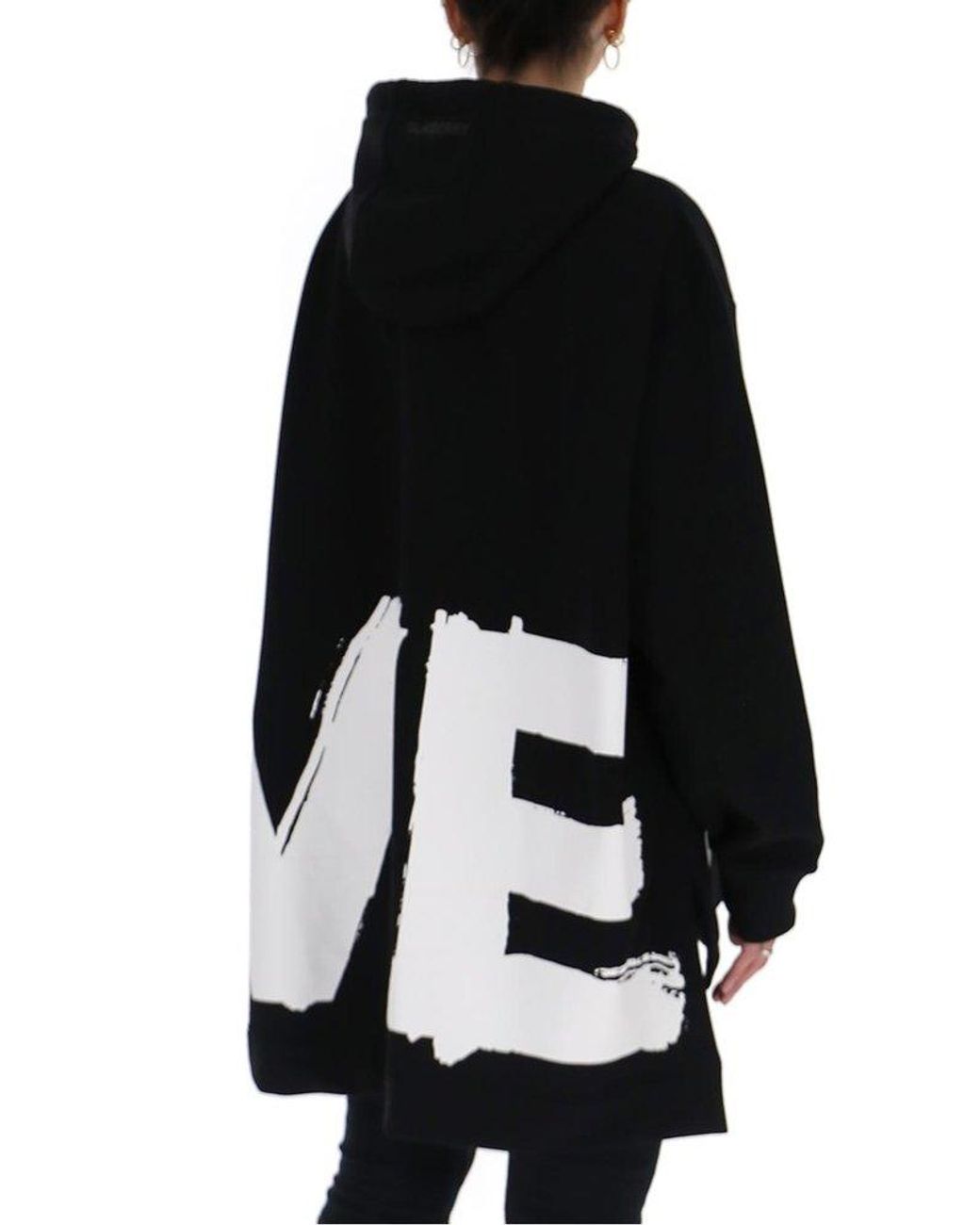 Burberry Love Print Oversized Hoodie in Black | Lyst