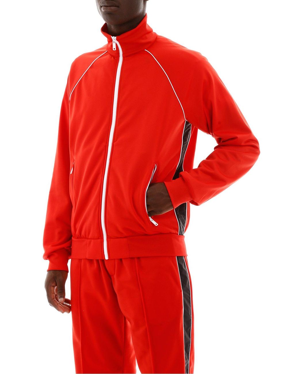 Prada Jersey Tracksuit Top in Red for Men | Lyst