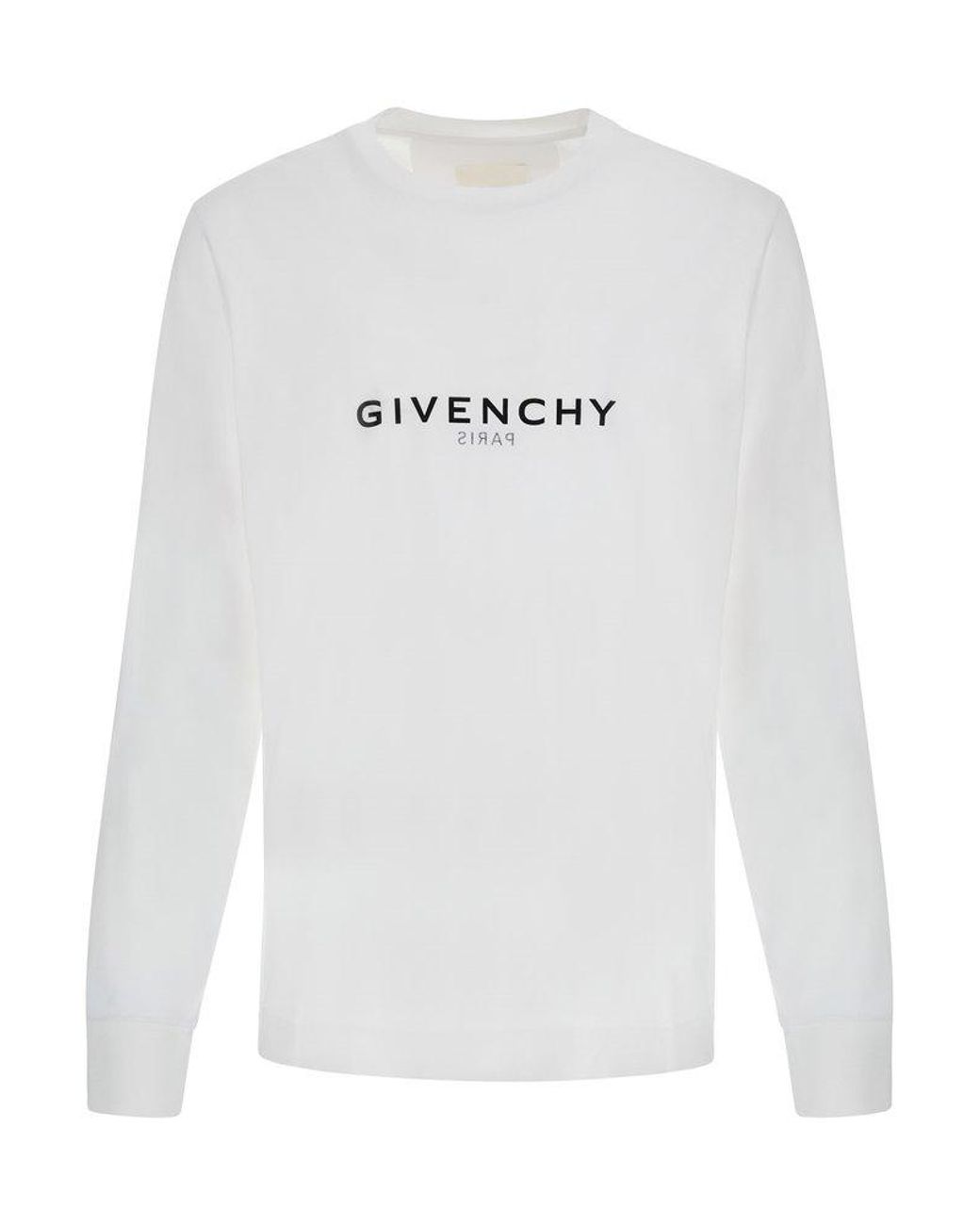 Givenchy Logo Printed Long-sleeved T-shirt in White for Men | Lyst