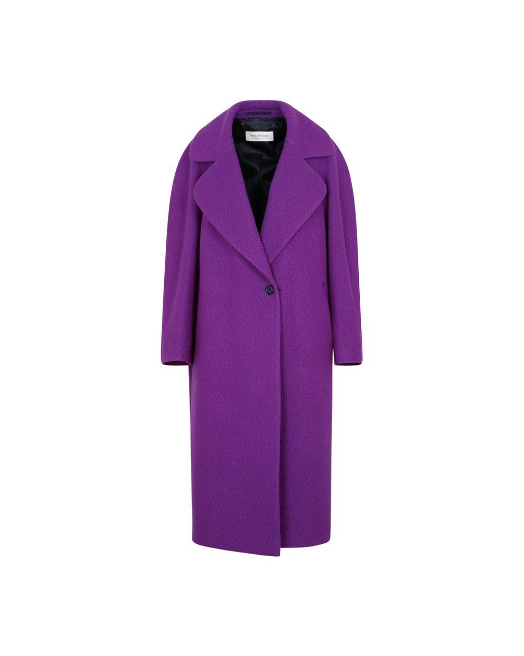 Dries Van Noten Wool Coat in Purple | Lyst