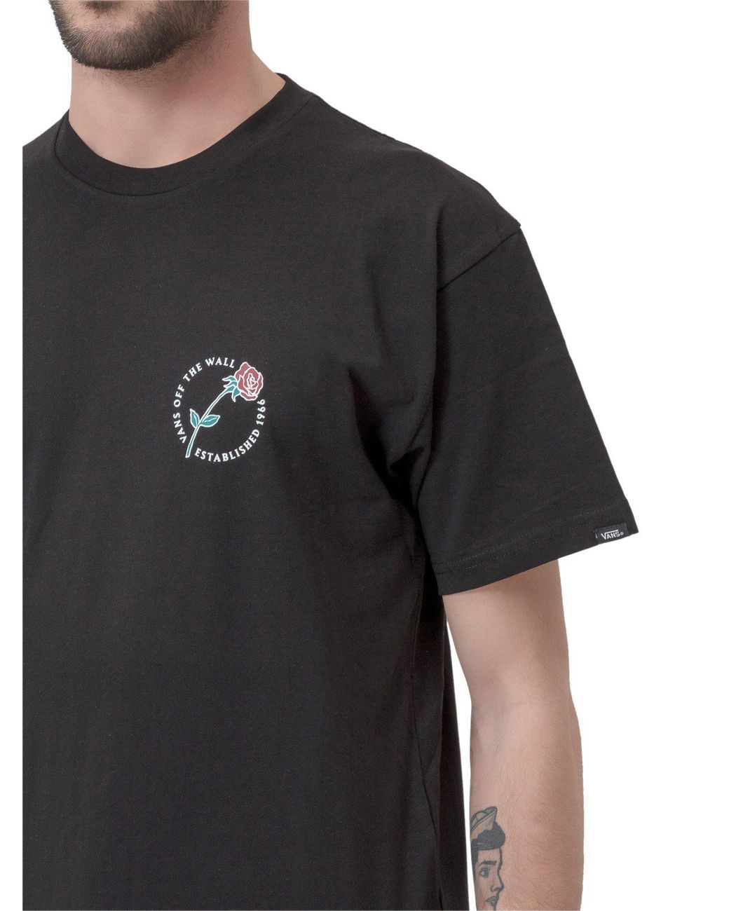 Vans Coming Up Roses Skull Print T-shirt in Black for Men | Lyst