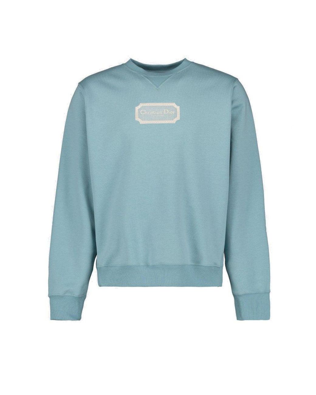 Dior Logo Patch Crewneck Sweatshirt in Blue for Men Lyst UK