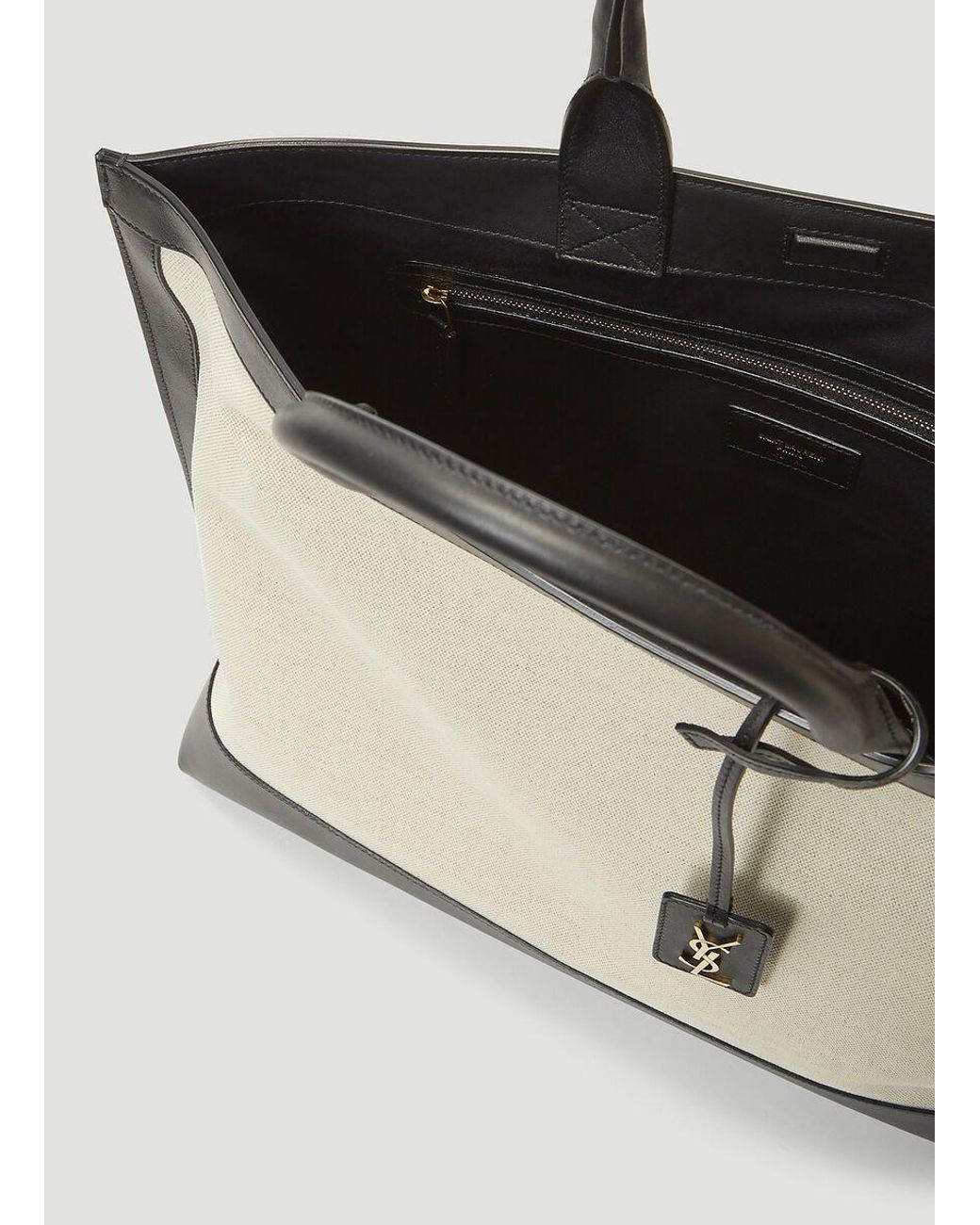 Saint laurent tag leather tote top