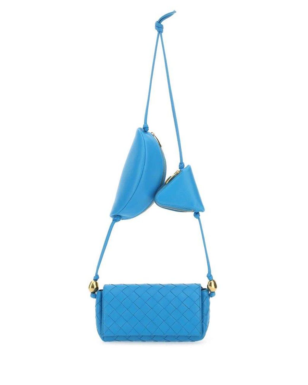 Bottega Veneta Intrecciato Multi Pouch Crossbody Bag in Blue