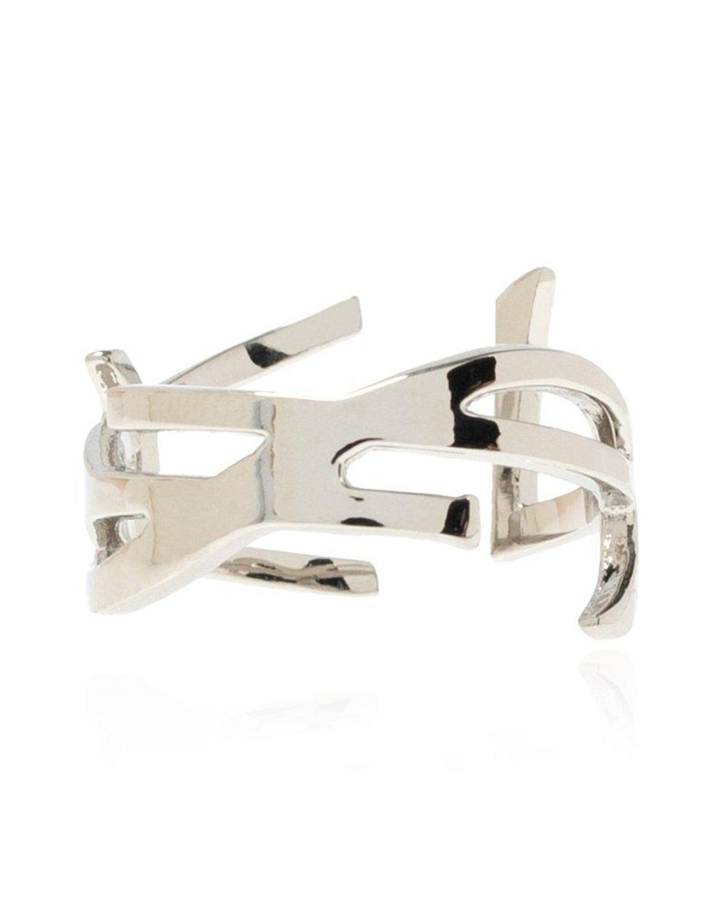 Saint Laurent Ring With Logo in Metallic Lyst